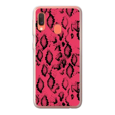 Produktbild von MuchoWow® Handyhülle Schutzhülle Hülle für Samsung Galaxy A20e Tiermuster - Schlangenhaut - Rosa Silikon Softcase Handy Hülle - Abdeckung