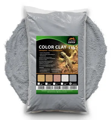 Produktbild von Lehmpulver anthrazit 5 kg - versch. Farben zur Auswahl – Natürlicher Bodengrund für Terrarien, Ideal für Reptilien, Amphibien, Insekten