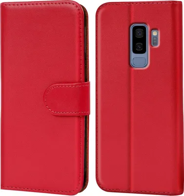 Produktbild von Conie Klapp Tasche für Samsung Galaxy S9 Plus Kartenfach Rundumschutz Hülle in Rot