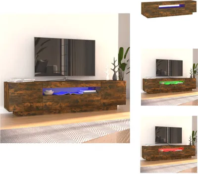 Produktbild von vidaXL TV-Schrank mit LED-Leuchten Räuchereiche 160x35x40 cm -  TV-Möbel