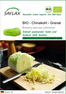 Produktbild von SAFLAX - BIO - Chinakohl - Granat - 40 Samen - Brassica rapa
