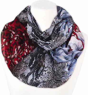 Produktbild von XXL Schlauchschal Infinity Loop Schal Rundschal Blumen Blüten Lilien Leoparden Muster Autiga®