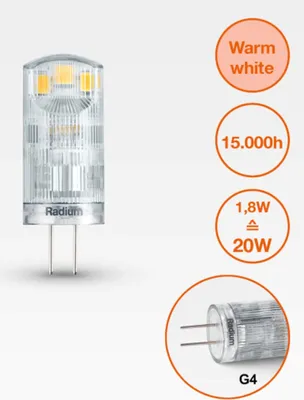 Obrázek produktu pro Radium LED Essence PIN, RL-PIN20 827/C/G4 G4, 200 lm, 2700 K, Ø13x36 mm, 1 ks.