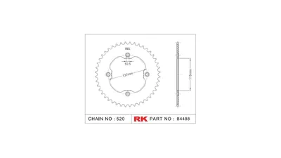 Produktbild von Rk Kettenrad 520 36z Stahl silber