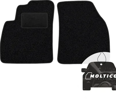 Produktbild von moto-MOLTICO Vorne Fußmatten Auto Velours Autoteppiche Schwarz Automatten Set 2-teilig passend für Hyundai Santa Fe I 2000-2006
