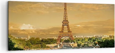 Produktbild von Bild auf Leinwand - Leinwandbild - Eiffelturm Frankreich Paris - 120x50cm - Wand Bild - Wanddeko - Leinwanddruck - Bilder - Kunstdruck - Wanddekoration - Leinwand bilder - Wandkunst - AB120x50-0435