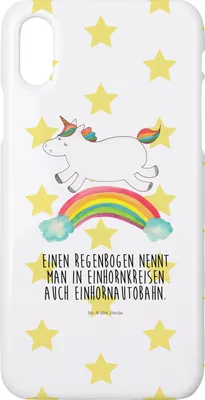 Produktbild von Mr. & Mrs. Panda Iphone 10 Handyhülle Einhorn Regenbogen - Weiß - Geschenk, Einhornpower, Unicorn, Handy, Erwachsenwerden, Cover, Glitzer, X, Hülle
