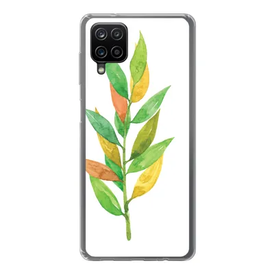 Produktbild von MuchoWow® Handyhülle Schutzhülle Hülle für Samsung Galaxy A12 Aquarelle - Blätter - Pflanzen Silikon Softcase Handy Hülle - Bild