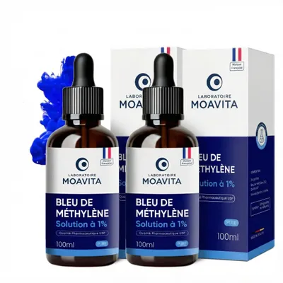 Methylenblau 1% – 2 x 100 ml, USP ≥99%, Amberglasflasche mit Pipette