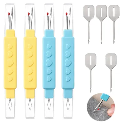 Fadenentferner-Set 4 Stück + 5 Nadeleinfädler, Doppelkopf