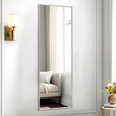 Produktbild von Famanu Standspiegel mit Metallrahmen - 110x35cm - Silber