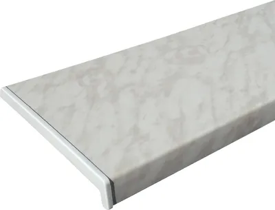 Produktbild von Kunststoff Fensterbank Marmor PVC inkl. Endkappen, Tiefe: 250 mm x Länge: 900 mm