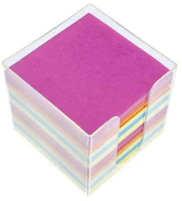 Produktbild von kangaro Zettelbox transparent bestückt 700 Blatt farbig