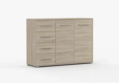 Produktbild von Kommode LOUI X 01 135x96x45 cm 2D4S Sideboard mit 4 Schubladen und 2 Türen Sonoma Eiche