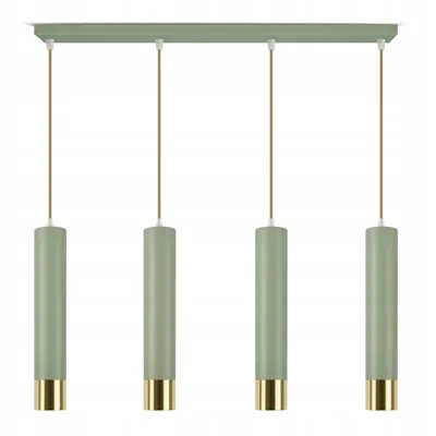 Productafbeelding van FKL DESIGN Home Deco: Plafondlamp, 4 lichtpunten, GU10, metalen lampenkap, uit de serie N857 (olijfgroen, BZ4)