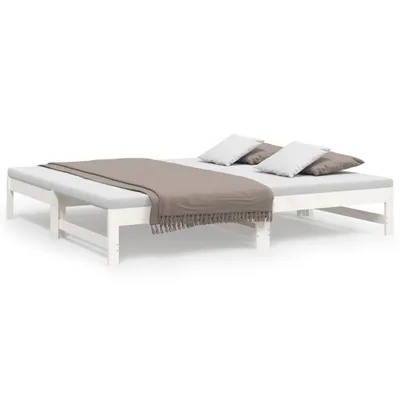 Obrázok produktu pre vidaXL Rozkladacia posteľ biela 2x(75x190) cm Masívne borovicové drevo