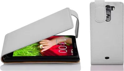 Produktbild von Cadorabo Schutzhülle für LG G2 MINI Hülle in Weiß Flip Etui Handyhülle Case Cover Kunstleder