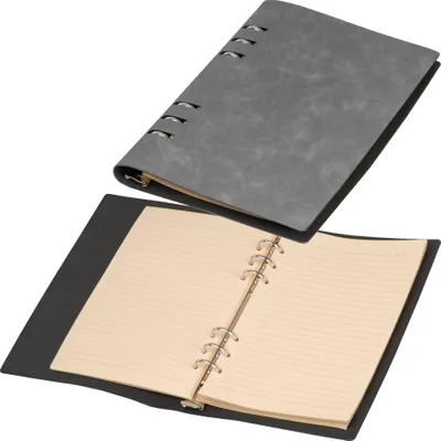 Produktbild von Ringbuch / DIN A5 / Notizbuch mit 200 linierten Seiten / Farbe: grau