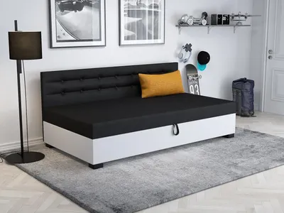 Obrázek produktu pro Jednolůžková postel 100x195 NENCI 1 - černá / bílá