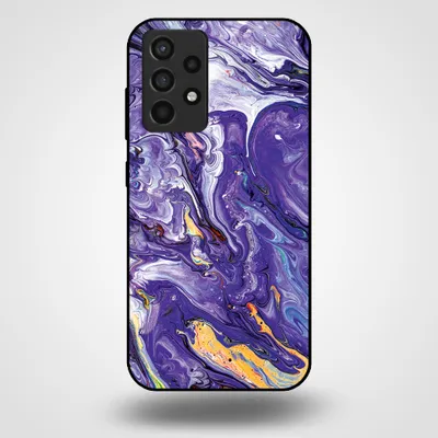 Produktbild von Smartphonica Handytasche für Samsung Galaxy A52 5G mit Marmordruck - TPU Rückseite Abdeckung Fall Marmor Design - Gold Lila