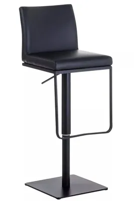 Produktbild von In And OutdoorMatch Luxus Barhocker Hattie - Schwarz - Ergonomische Barstühle - Kunstleder - Höhenverstellbar - 360 Grad Drehung - 1er Set - Mit Rückenlehne - Fußstütze - Für Küche und Bar - Gepolsterte Sitzgelegenheit