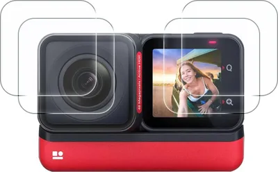 Produktbild von Display- & Objektiv-Schutzglas für Insta360 One RS – 9H gehärtetes Glas, 2 + 2 Stück