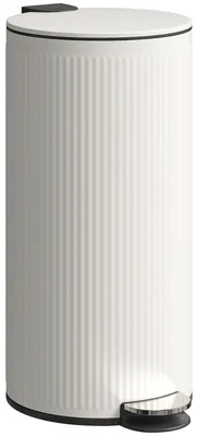 Immagine prodotto di Secchio da 30 litri con coperchio a chiusura ammortizzata e pedale | Colore: crema chiaro | Dimensioni: 30x36x60,5 cm