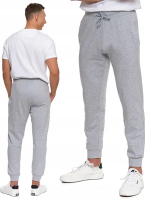 Obrázok produktu pre Pánske tepláky Moraj s manžetami a vreckami, hladké – L.Grey.Mel., veľkosť XXL