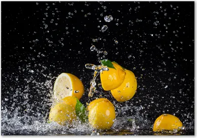 Produktbild von Tulup® Glas-Bild - 100 x 70 - Wandbild aus Glas - Wandkunst - Wandbild hinter gehärtetem Sicherheitsglas - Essen & Getränke - Zitronen Wasser - Gelb