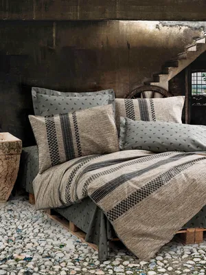 Produktbild von L'Essentiel Linge de Maison, Hochwertiges Ranforce Bettwäsche Set (2-teilig), 200 x 200 cm, 100% Baumwolle, Braun, Schwarz, Grau | Maschinenwaschbar, Knopfverschluss, Elegantes Design für Ihr Schlafzimmer.