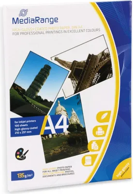 Produktbild von MediaRange Foto Papier hochglänzend A4 135g 100 Blatt