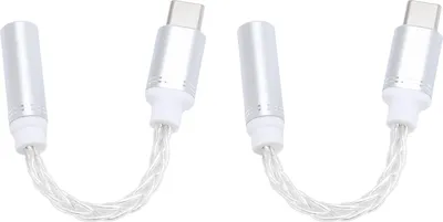 Image de 2PCS USB C vers 3,5 mm Adaptateur pour casque 384KHZ 32 bits type AUX Sound Jack Cable pour Galaxy S24 S23 S22