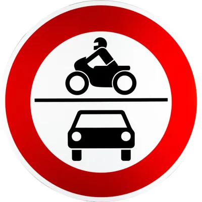 Produktbild von ORIGINAL Verkehrszeichen 260 * Verbot für Krafträder, auch mit Beiwagen, Kleinkrafträder und Mofas sowie für Kraftwagen und sonstige mehrspurige Kraftfahrzeuge * 600 mmØ Verkehrsschild Schild RA1 StVO