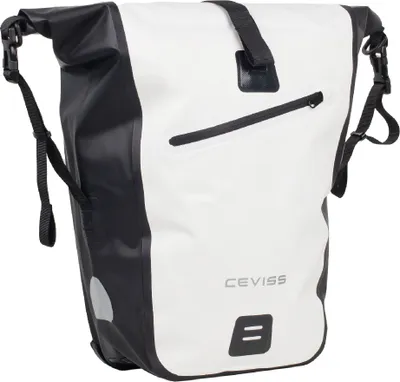 Produktbild von Fahrradtasche weiß/schwarz Packtasche 25 L Gepäckträgertasche Wasserdicht Schnellverschluss