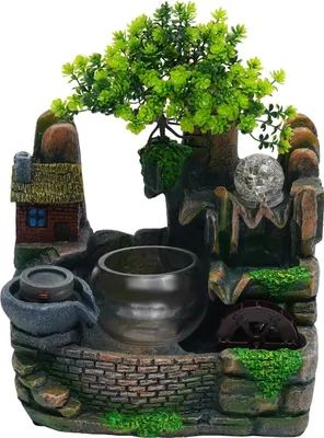 Produktbild von Tischbrunnen - Zimmerbrunnen - Glas - LED-Beleuchtung - Nebelgenerator - Für Entspannung & Meditation - Mehrfarbig
