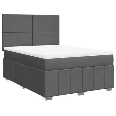 Obrázok produktu pre vidaXL Boxspring posteľ s matracom Tmavo šedá 140x190 cm Látka