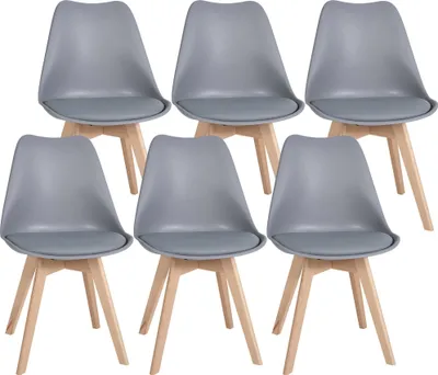 Produktbild von CLP 6er Set Esszimmerstuhl Ramsey grau