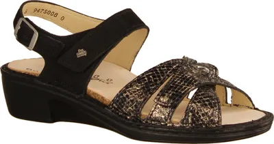 Produktbild von Finn Comfort Buka, Dark/Schwarz, Damenschuhe, Sandale, Leder, NEU - Damenschuhe Sandale bequem / lose Einlage, Schwarz, leder (nubuk)