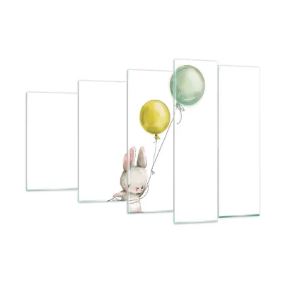 Produktbild von Bilder auf glas - 5 Teile - Häschen Luftballons Kinder - 150x100cm - Glasbilder - Wandbilder - Bilder - Wanddekoration aus Glas - Glas Bilder - Wandbild auf Glas - GEG150x100-4731