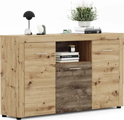 Produktbild von Sideboard Fly - Artisan Eiche / Eiche Ribbeck mit Unterbauspots