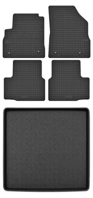 Productafbeelding van Rubberen automatten + kofferbakmat voor Opel Astra K 2015-2022 (stationwagen) – 5-delig, zwart, op maat – Wielganizator