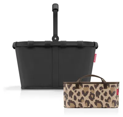 Produktbild von reisenthel Einkaufskorb Tasche Korb carrybag frame schwarz black BK7040 + Organizer leo macciato
