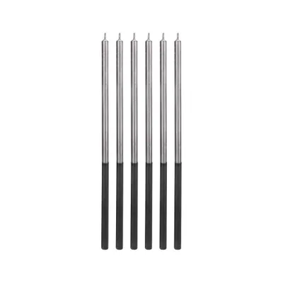 Obrázok produktu pre Platinové narodeninové sviečky strieborné 14,5cm - 6ks  Godan Materiál:: Vosk, Barva:: Strieborná