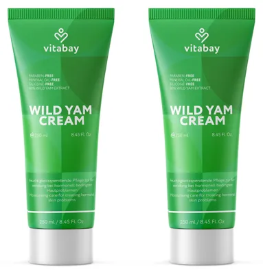 Produktbild von Vitabay Wild Yams Creme 500 ml – Pflegende Yamswurzel Creme für Gesicht und Körper – Wild Yam Cream – 100% vegan & nano-frei