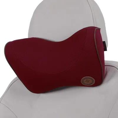 Produktbild von Auto Kopfkissen Ergonomisch Bequemes Nackenstützkissen Polyester Und Memory Schaum Verstellbare Breite Dunkelrot 1 Stück Für Autofahren Reisen