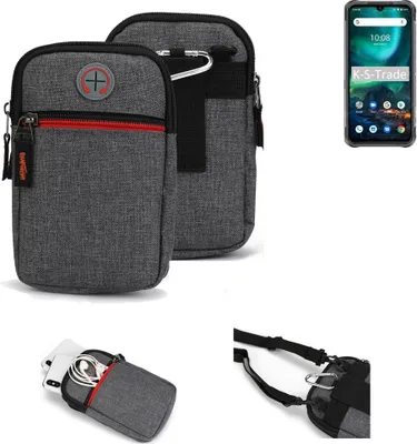 Produktbild von K-S-Trade Holster Gürteltasche kompatibel mit UMIDIGI Bison 2021 Handy Tasche Schutz Hülle grau Zusatzfächer 1x