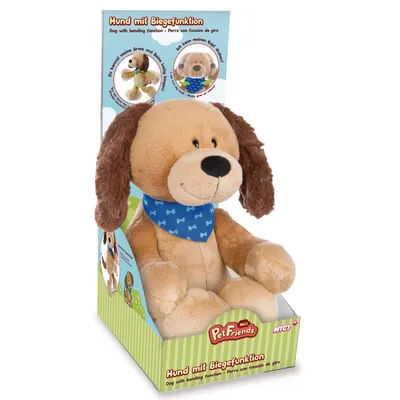 Produktbild von NICI Kuscheltier Hund Barky mit Biegefunktion in Geschenkverpackung