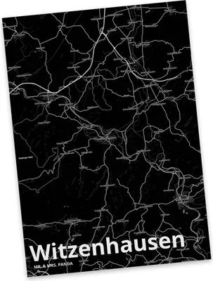 Produktbild von Mr. & Mrs. Panda Postkarte Witzenhausen - Geschenk, bildkarte, Grußkarte, Ansichtskarte, Stadt, Dorf Karte Landkarte Map Stadtplan, Postkarten, Fotokarte