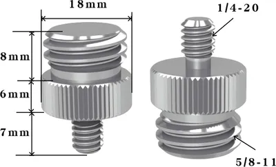 Image de INF Lot de 5 adaptateurs pour trépied : adaptateur de filetage 1/4-20 pouces vers 5/8-11 pouces Argent 1/4-20