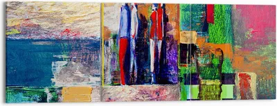 Produktbild von Bild auf Leinwand - Leinwandbild - Abstraktion modern - 150x50cm - Wand Bild - Wanddeko - Leinwanddruck - Bilder - Kunstdruck - Wanddekoration - Leinwand bilder - Wandkunst - CA150x50-3670